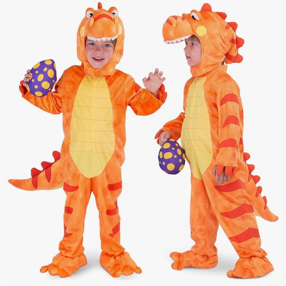 NWT! Child Dinosaur Costume, T-Rex Costume Outfit with Egg for Kids Halloween